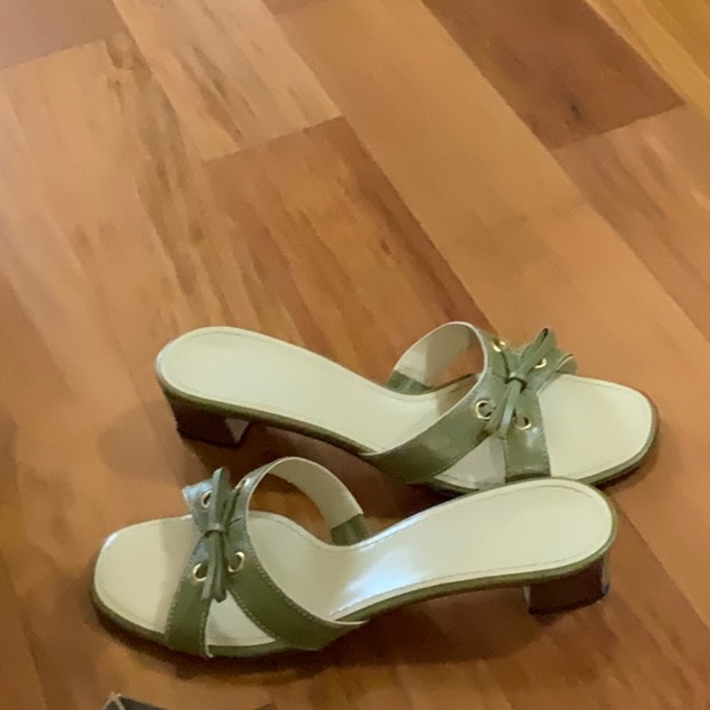 Cole Haan Green Slide Heels size 7 COLE HAAN Delray Slide